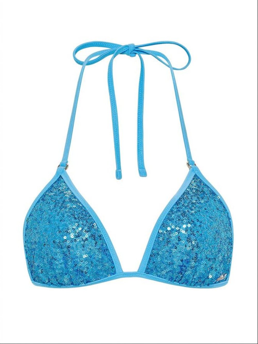 Victoria's Secret PINK Triangle String Bikini Top - Capri Blue - L - NWT